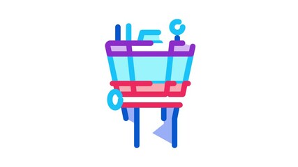 Poster - airport navigation center Icon Animation. color airport navigation center animated icon on white background