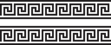 Meander And Wave. Ancient Greek Borders. Set Of Ornaments