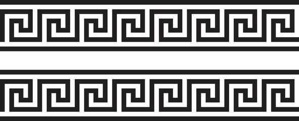 Meander and wave. Ancient Greek borders. Set of ornaments