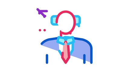 Poster - air dispatcher Icon Animation. color air dispatcher animated icon on white background