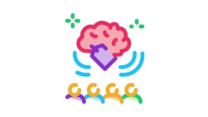 Poster - price people brainstorm Icon Animation. color price people brainstorm animated icon on white background