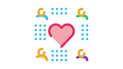 Poster - neuromarketing people love product Icon Animation. color neuromarketing people love product animated icon on white background
