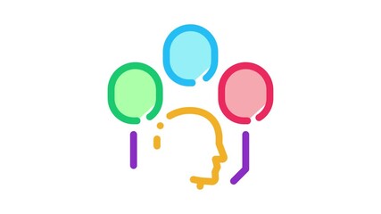 Poster - positive neutral negative human feedback Icon Animation. color positive neutral negative human feedback animated icon on white background