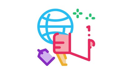 Poster - worldwide price loudspeaker Icon Animation. color worldwide price loudspeaker animated icon on white background