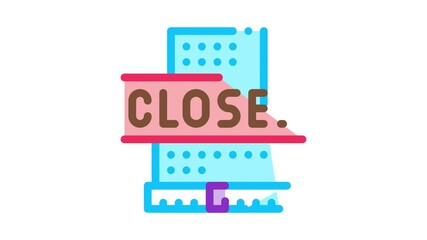 Poster - shopping center closing Icon Animation. color shopping center closing animated icon on white background