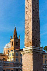 Wall Mural - Obelisk, Santa Maria del Popolo Church, Piazza del Popolo, Rome, Italy, Europe