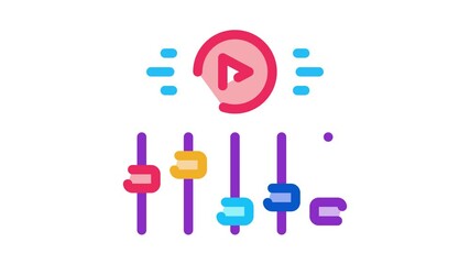 Fototapete - movie maker settings Icon Animation. color movie maker settings animated icon on white background