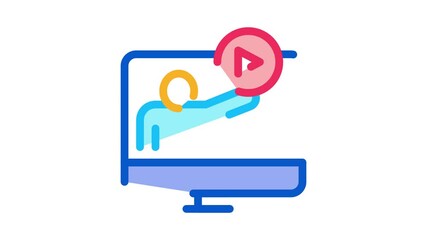 Fototapete - viewing in computer mode Icon Animation. color viewing in computer mode animated icon on white background