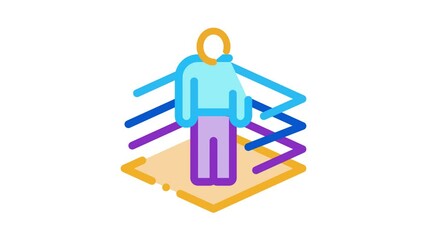 Poster - transfer of man into virtuality Icon Animation. color transfer of man into virtuality animated icon on white background