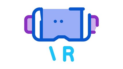 Poster - virtual reality glasses Icon Animation. color virtual reality glasses animated icon on white background