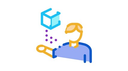 Poster - virtual reality representative Icon Animation. color virtual reality representative animated icon on white background