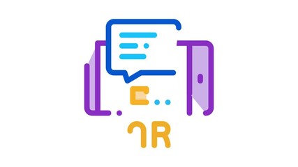 Poster - augmented reality in phone Icon Animation. color augmented reality in phone animated icon on white background