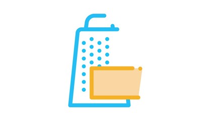 Canvas Print - grate cheese Icon Animation. color grate cheese animated icon on white background