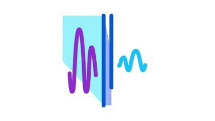 Sticker - sound and silence Icon Animation. color sound and silence animated icon on white background