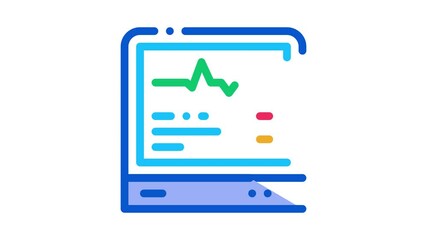 Wall Mural - patient chart card Icon Animation. color patient chart card animated icon on white background