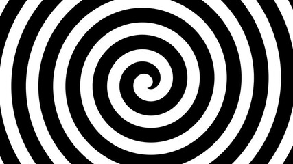 Wall Mural - Hypnosis Spiral, concept for hypnosis, unconscious, chaos, extrasensory perception, psychic, stress, strain, optical illusion, headache, migraine. Black and white.