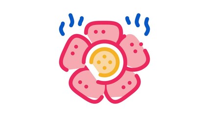 Wall Mural - kind of malaysian flower Icon Animation. color kind of malaysian flower animated icon on white background