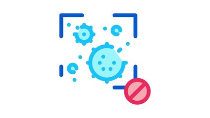 Poster - virus detection Icon Animation. color virus detection animated icon on white background