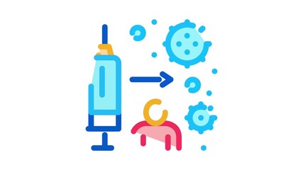 Wall Mural - immune injection Icon Animation. color immune injection animated icon on white background