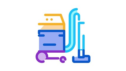 Sticker - household vacuum cleaner Icon Animation. color household vacuum cleaner animated icon on white background