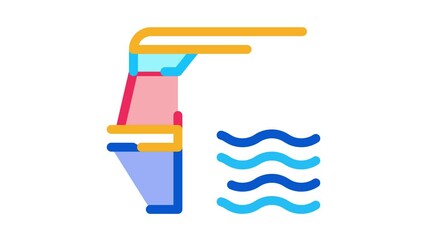 Poster - water level meter Icon Animation. color water level meter animated icon on white background