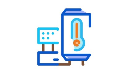 Poster - temperature control device Icon Animation. color temperature control device animated icon on white background