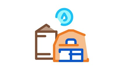 Poster - farm water supply Icon Animation. color farm water supply animated icon on white background