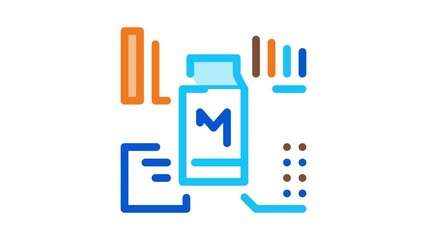 Poster - milk structure Icon Animation. color milk structure animated icon on white background
