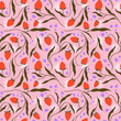 © Manon - seamless pattern with leaves and strawberries
