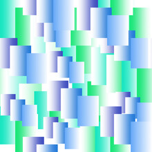 Seamless Pattern Of Blue And Green Rectangles For Textiles.