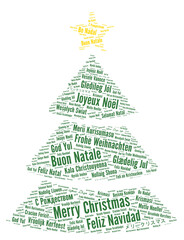 Merry Christmas in different languages word cloud