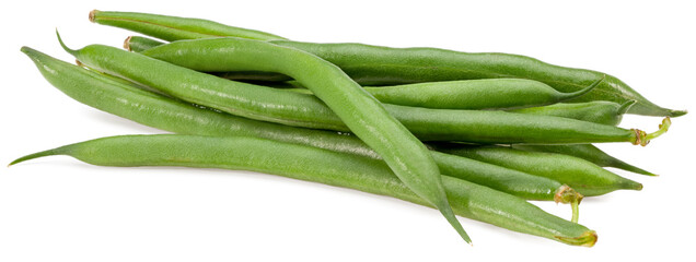 Wall Mural - green beans isolated on white background. Clipping path and full depth of field