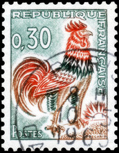 Postage Stamp Issued In The France With The Image Of The Gallic Cock, Gallus Gallus Domesticus, 1965