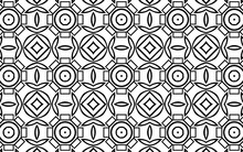 Abstract Original Black White Geometric Pattern From Circles, Rectangles, Polygons, Ovals, Points. Vector Graphics For Design And Decoration.