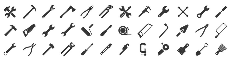 tools icons set. instruments signs collection. tool simple icon. vector