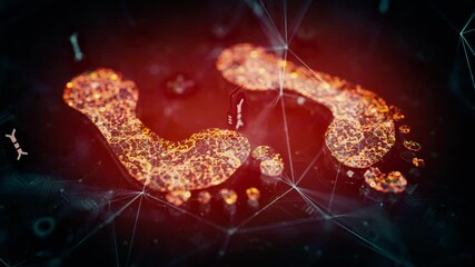 Poster - Digital Human Footprint representation of browsing history. High quality 4k footage
