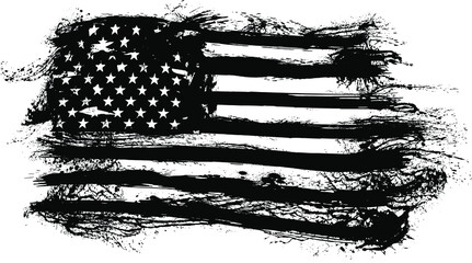 Wall Mural - USA Flag - Distressed american flag with splash elements, eps 10, patriot flag, military flag, american flag