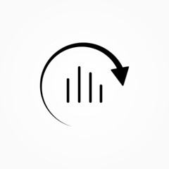 Poster - Icon Update Report bar graph Analysis and Statistics data graphic design vector illustration