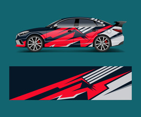 Racing car wrap with abstract stripe shapes for Company. Sport car racing wrap vector design template design vector