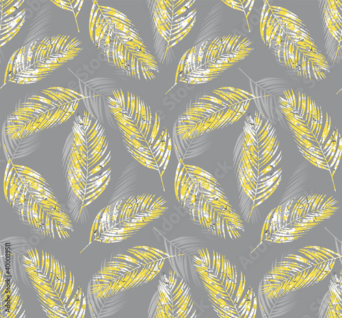 tropical-palm-leaves-seamless-pattern-illuminating-yellow-color-marbling-effect-ultimate-gray-background-vector-illustration-fashion-interior-wrapping