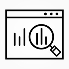 Poster - Statistical Data search to Analysis chart diagram flow graph Icon 