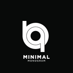 minimal initial letter bq simple vector design isolated background