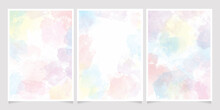 Rainbow Pastel Unicorn Candy Watercolor Background For Wedding Invitation Card Collection