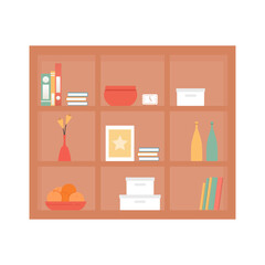 Wall Mural - Isolated library wall household items icon- Vector