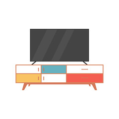 Wall Mural - Isolated table and tv household items icon- Vector