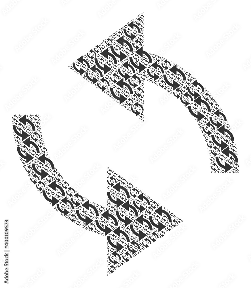 Recursion mosaic for exchange arrows. Flat vector exchange arrows ...