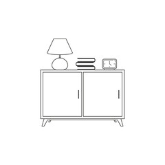 Wall Mural - Isolated small table household draw items icon- Vector