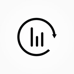 Poster -  Icon Update Report bar graph Analysis and Statistics data graphic design icon vector illustration