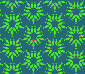 Poster - Seamless geometric pattern with the image of small fish, sea, fishes. Vector design for web banner, business presentation, brand package, fabric, print, wallpaper, postcard.