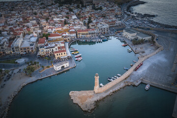 Poster - Rethymno city at Crete island in Greece. The old venetian harbor.